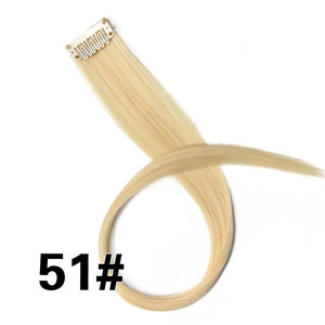 Clip-In One Piece For Ombre Hair Extensions Pure Color Straight Long Synthetic Hair Pieces Clip In 2 Tone Hair-UlGadget