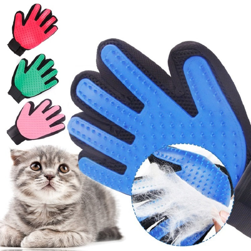 Colorful Brush Pet Finger Grooming Remover Pet Mitt Massage Silicone Glove-UlGadget