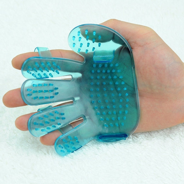 Colorful Brush Pet Finger Grooming Remover Pet Mitt Massage Silicone Glove-UlGadget