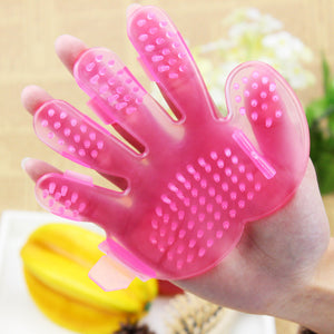 Colorful Brush Pet Finger Grooming Remover Pet Mitt Massage Silicone Glove-UlGadget