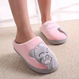 Women Winter Home Cute Cozy Cat Paw Slippers Non-slip Soft Indoor Bedroom-UlGadget