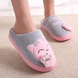 Women Winter Home Cute Cozy Cat Paw Slippers Non-slip Soft Indoor Bedroom-UlGadget