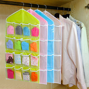 16 Pockets 71x39cm Clear Tidy Polyester Hanging Organizer Underwear Storage Bag-UlGadget