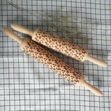 43*5cm Christmas Embossing Rolling Pin Baking Cookies-UlGadget