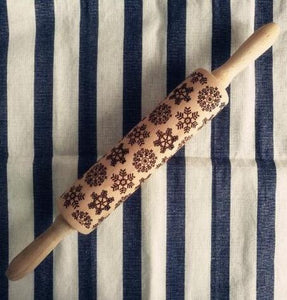 43*5cm Christmas Embossing Rolling Pin Baking Cookies-UlGadget