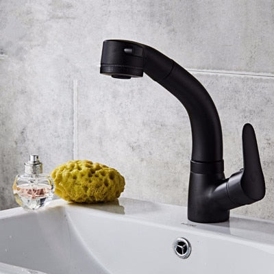 Height Adjustable Pull-out Sink Dual Mode Sprayer Hot and Cold Mixer Taps-UlGadget