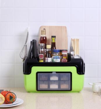 Kitchen Food Storage Rack Seasoning Box Can Bottle Set Combination Knife Holder-UlGadget