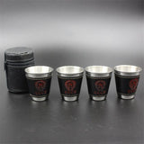 4pcs/lot 70ml Travel Cups Set Mugs PU Leather-UlGadget