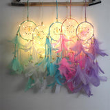 Dream Catcher LED lighting Handmade Traditional Feather Hanging Home Wall Decoration-UlGadget