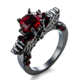 Black Gold Cubic Zirconia Vintage Skull Shaped Ring-UlGadget