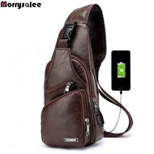 Men's Clothing and Accessories Cross-Chest Bag with USB Charging Socket-UlGadget