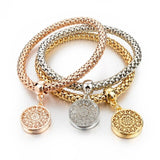 3pcs Multilayer Mix Color Gold, Rose-gold and Silver "Tree of life" Charm Pandora-UlGadget