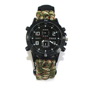 Military Paracord Outdoorr Fire Starte Survival Rechargeable Watch-UlGadget