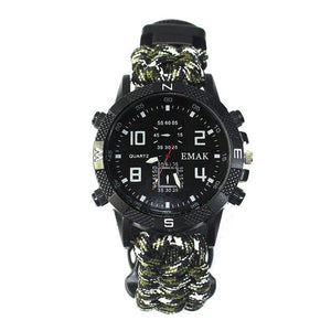 Military Paracord Outdoorr Fire Starte Survival Rechargeable Watch-UlGadget