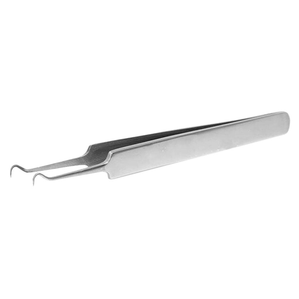 Black Head Pointed Bend Surgical Grade Stainless Steel Tweezers 11cm-UlGadget