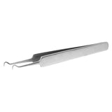 Black Head Pointed Bend Surgical Grade Stainless Steel Tweezers 11cm-UlGadget