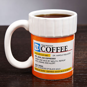 Caffeine Prescription Coffee Mug Pill Bottle Coffee Cup Pharmacy Rx-UlGadget