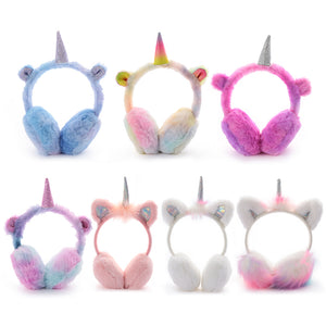 Unicorn Gradient Plush Warm Earmuffs For Kids Soft Muffs Ear-UlGadget