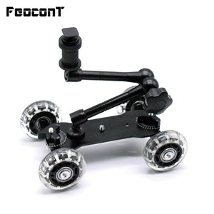 Neewer Tabletop Mobile Rolling Slider Dolly Car Skater Video Track Rail Stabilizer-UlGadget