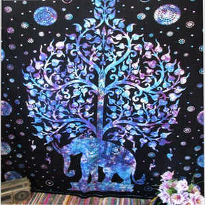 Bohemian Room Decor or Curtains Yoga Elephant Mandala Tapestry-UlGadget