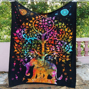 Bohemian Room Decor or Curtains Yoga Elephant Mandala Tapestry-UlGadget