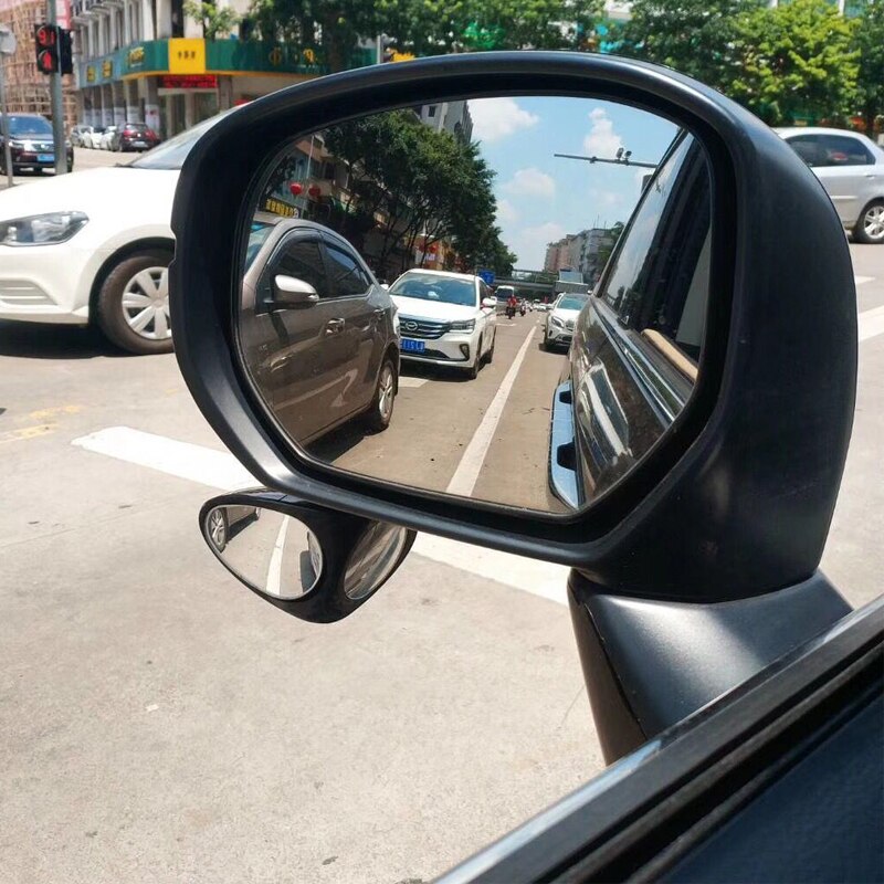 New 2 in 1 Adjustable 360 Rotation Wide Angle Car Blind Spot Park Mirror-UlGadget