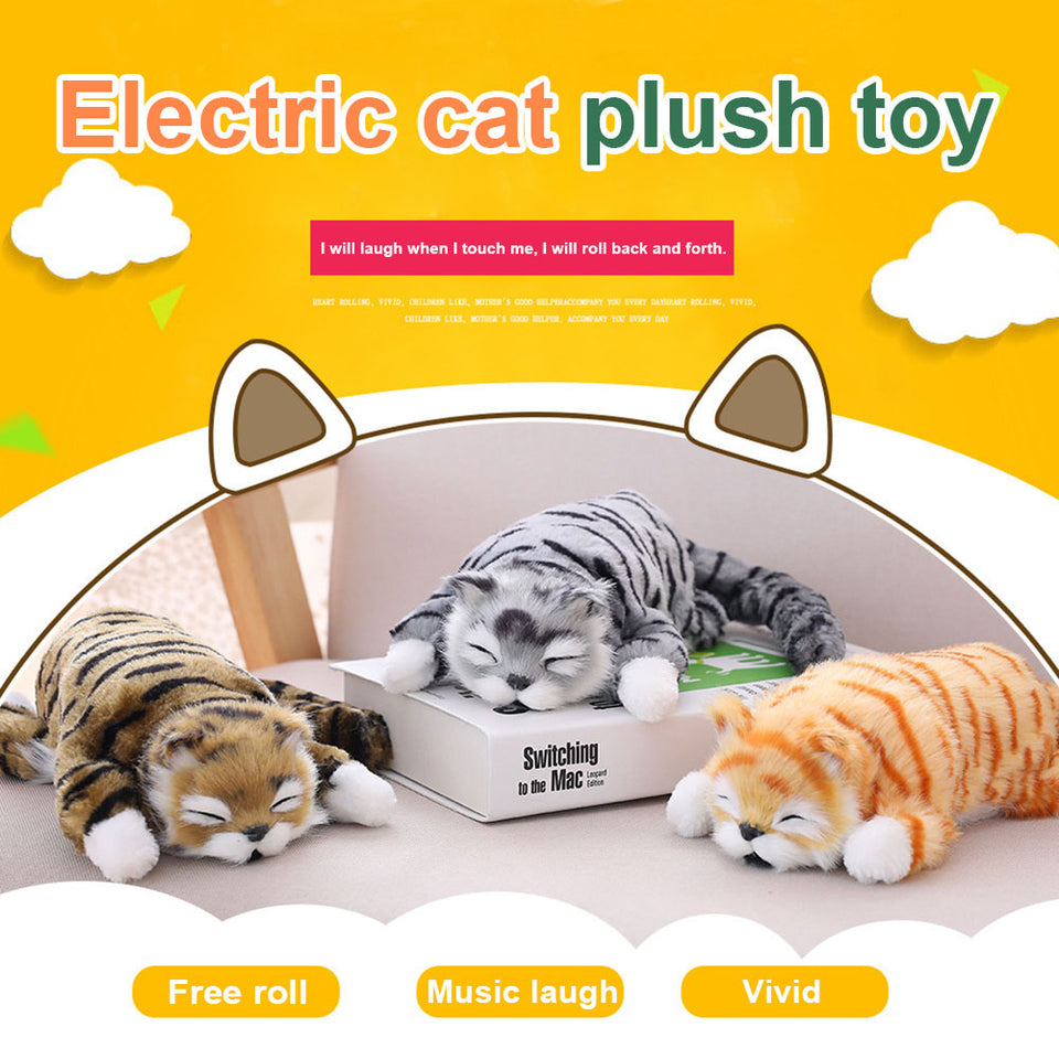 30cm Funny Electric Rolling Simulation Cat Plush Toy-UlGadget