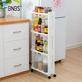 3/4 Layer Removable With Wheels Mobile Creative Kitchen Storage Shelf-UlGadget