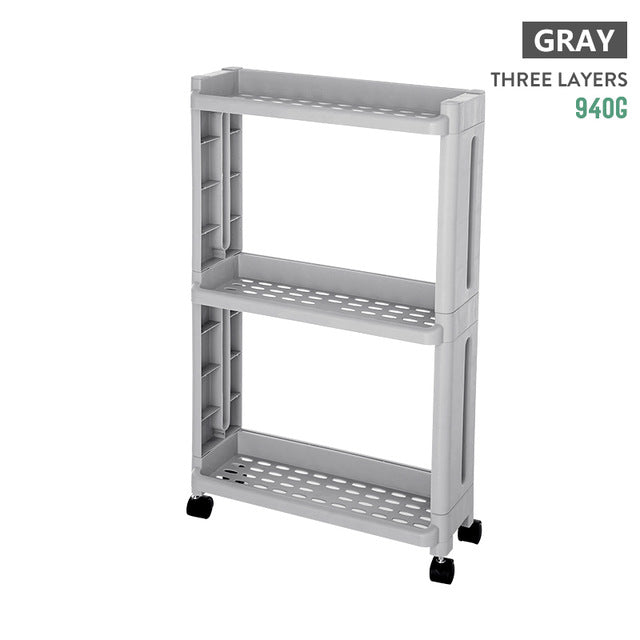 3/4 Layer Removable With Wheels Mobile Creative Kitchen Storage Shelf-UlGadget