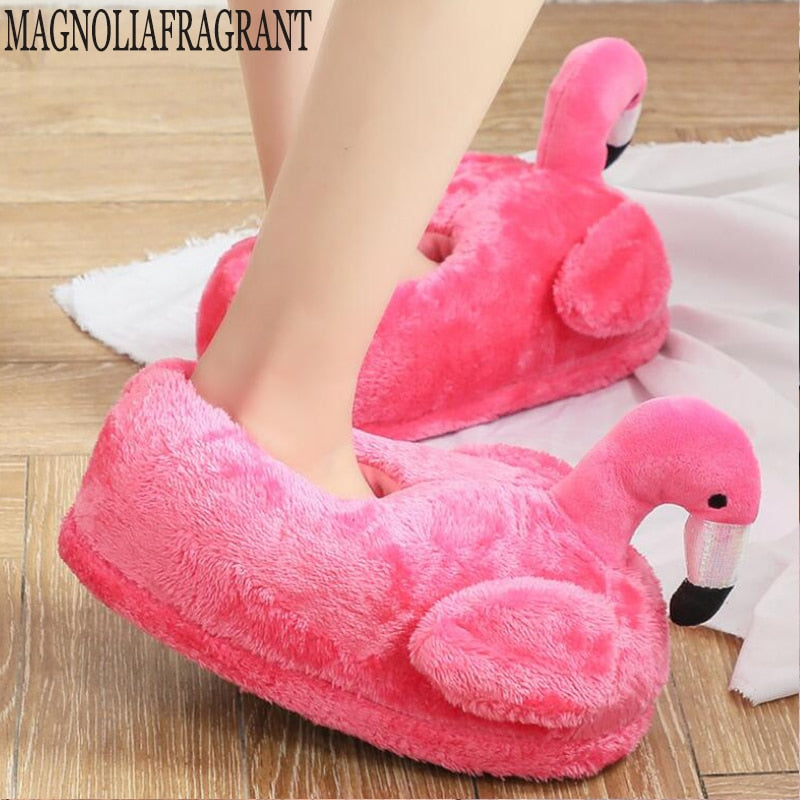 Flamingo Slippers Warm Cotton Winter Lovely Home Women Slippers-UlGadget