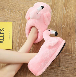 Flamingo Slippers Warm Cotton Winter Lovely Home Women Slippers-UlGadget