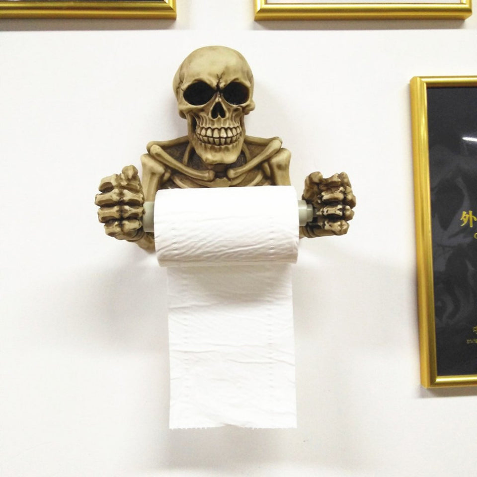 Plastic Skull Toilet Paper Holder Shape Wall Hanging Kitchen Bathroom Toilet-UlGadget