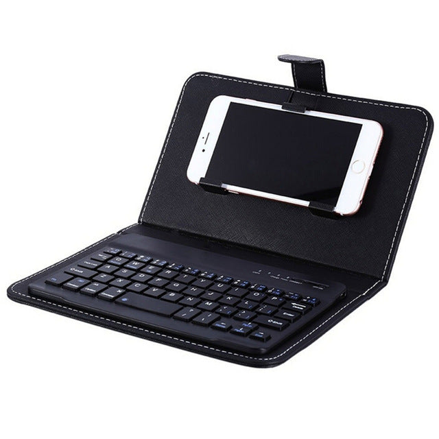 PU Leather Wireless Portable Phone Keyboard for iPhone Protective Mobile Phone-UlGadget