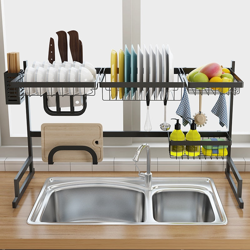 Stainless Steel Sink Drain Rack Kitchen Shelf-UlGadget