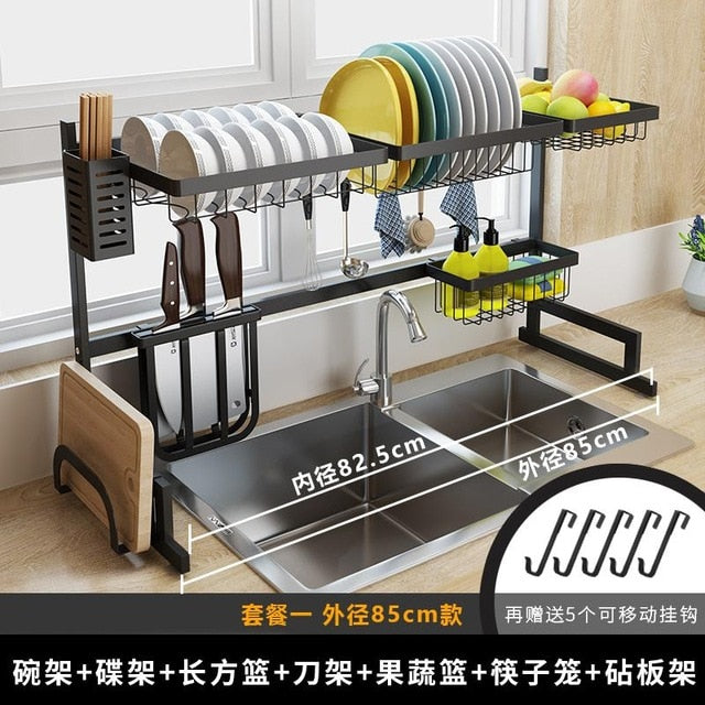 Stainless Steel Sink Drain Rack Kitchen Shelf-UlGadget