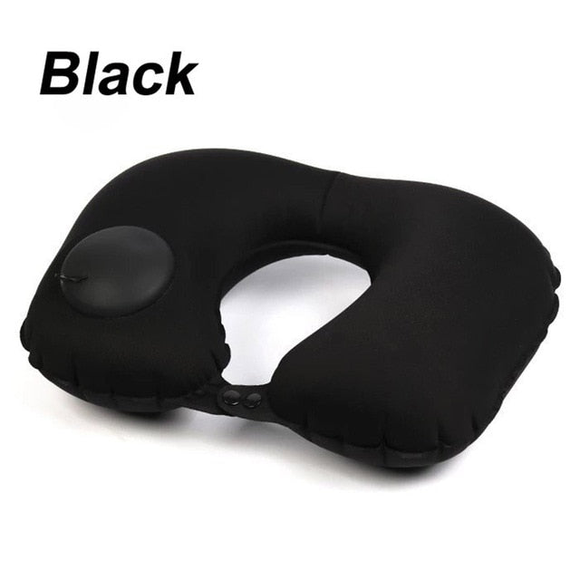 Portable U-Shape Inflatable Travel Pillow Car Head Neck Cushion-UlGadget