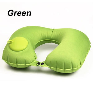 Portable U-Shape Inflatable Travel Pillow Car Head Neck Cushion-UlGadget