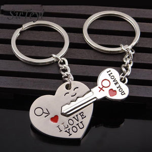 Lovers Keychain Set Alloy Metal Oil Dripping I Love You Letter Heart Shape-UlGadget