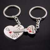 Lovers Keychain Set Alloy Metal Oil Dripping I Love You Letter Heart Shape-UlGadget