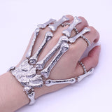 Bracelets for Women Bond Hand Gold or Silver Metal Skeleton Slave Bracelet Ring-UlGadget