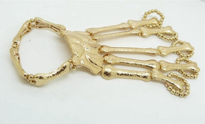 Bracelets for Women Bond Hand Gold or Silver Metal Skeleton Slave Bracelet Ring-UlGadget