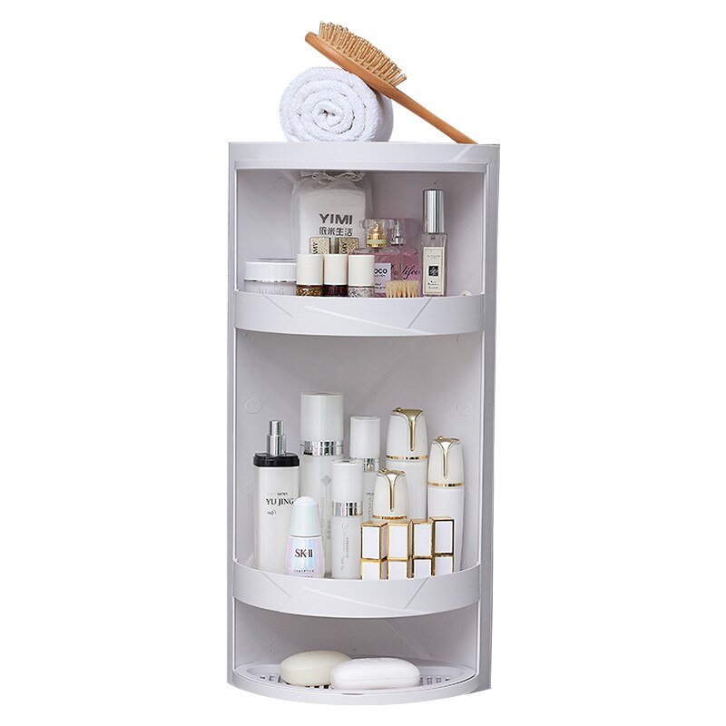 Household Nailless multi-function rotating rack toilet storage rack washstand waterproof shelf-UlGadget