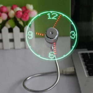 Smallest Lightest USB Led Fan with Clock Convenience Quiet Mini Portable Fan Cool Gift in Office Room Camping LiBangTai-UlGadget