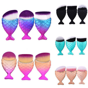 Portable Flat Foundation Mermaid Makeup Brushes Brush-UlGadget