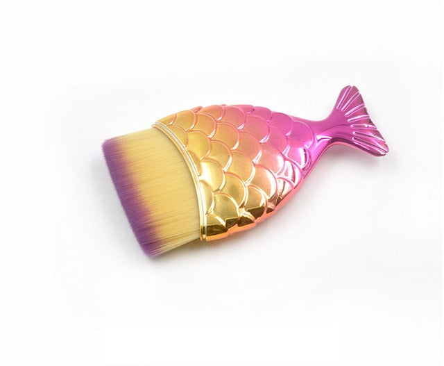 Portable Flat Foundation Mermaid Makeup Brushes Brush-UlGadget