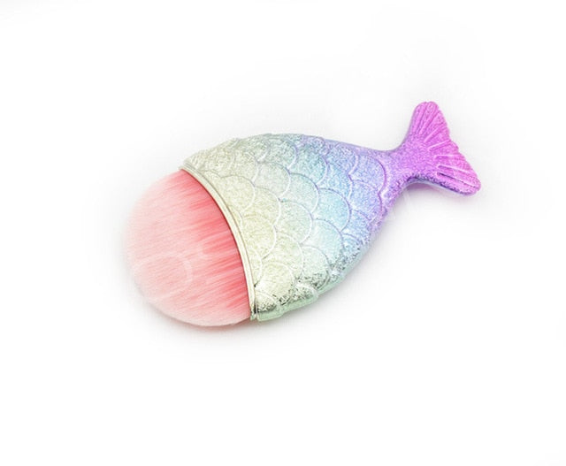 Portable Flat Foundation Mermaid Makeup Brushes Brush-UlGadget