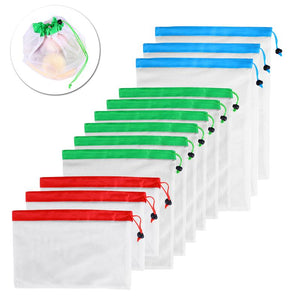 12PCS Reusable Mesh Grocery Storage Organizer Eco Produce Bag-UlGadget