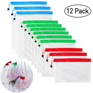 12PCS Reusable Mesh Grocery Storage Organizer Eco Produce Bag-UlGadget