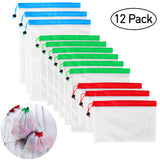 12PCS Reusable Mesh Grocery Storage Organizer Eco Produce Bag-UlGadget