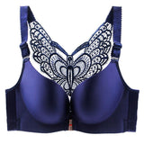 Butterfly Embroidery Front Closure Wireless Bra Big Size Sexy Seamless Front Push Up Bra-UlGadget